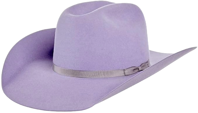 7X Lilac Grey Ribbon Band 4" Brim Felt Cowboy Hat